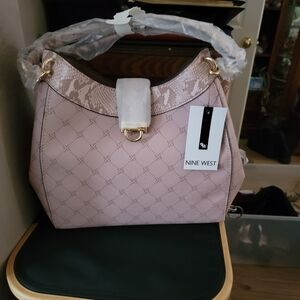 Nine West Pink Shoulder Bag with Chain Detailing Brand NEW